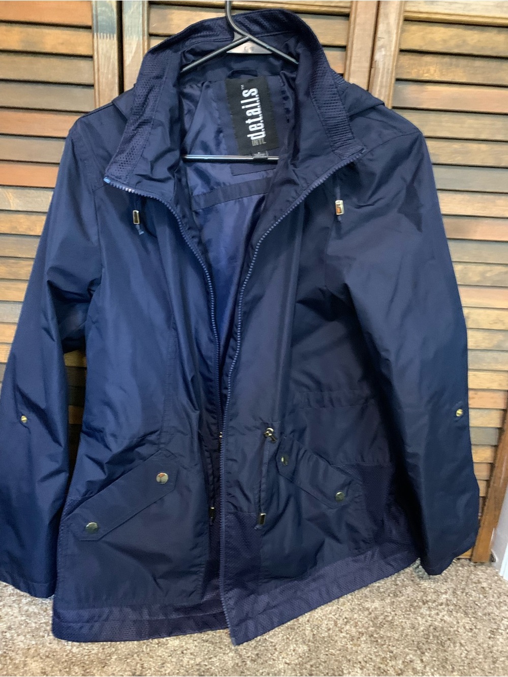 Navy Utility rain Hooded Jacket for Women